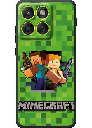 Чехол силиконовый с картинкой на motorola edge 70 (майнкрафт, minecraft)