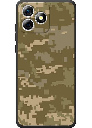 Чехол силиконовый с картинкой на oukitel c53 (патриотический, камуфляж пиксель)