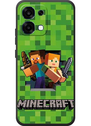 Чехол силиконовый с картинкой на oppo a6 pro (майнкрафт, minecraft)