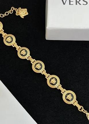 Браслет версаче medusa circle gold в люкс исполнении