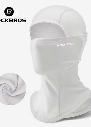 Термо балаклава rockbros маска підшоломник бафф чорна тепла на флісовій підкладці one size білий