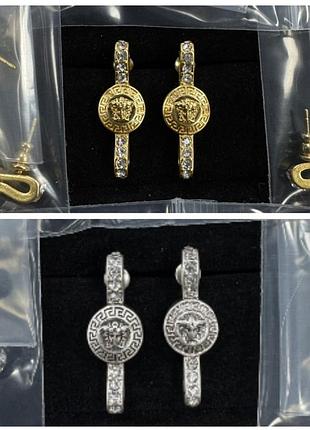 Серьги версаче бант с кристаллами люкс качество