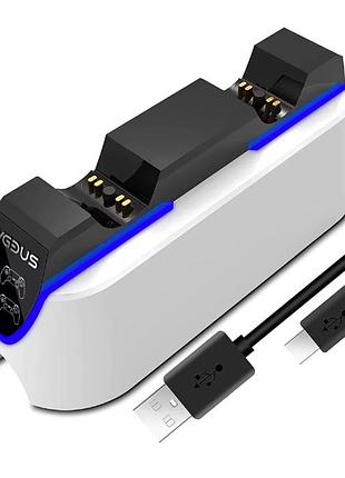 Двойная зарядная станция для контроллеров ps5 dualsense (usb 3.1 type-c)
