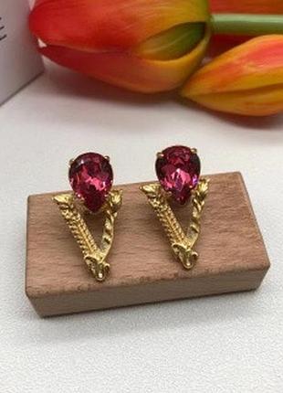 Серьги версаче ruby drop lux люкс качество