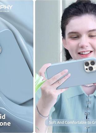Магнитный чехол surphy для iphone 14 pro голубой