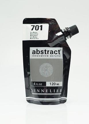 Акрилова фарба sennelier abstract, 500 мл, нейтральний сірий (neutral grey)