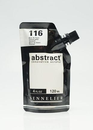 Акрилова фарба sennelier abstract, 500 мл, титановий білий (titanium white)