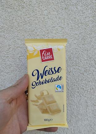 Белый шоколад fin carré weiße schokolade 100 г - немецкий премиум, fairtrade cocoa