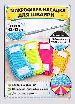 Микрофибровая сменная насадка для швабры 42×13 см
