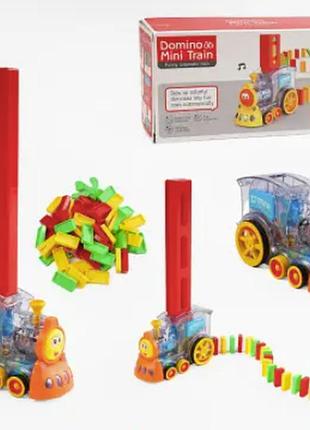 Дитяча іграшка паровозик з доміно domino happy truck 660b, різнокольоровий