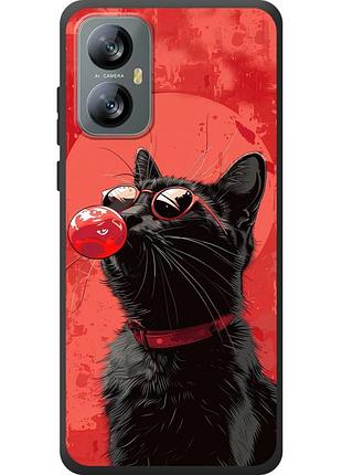 Чехол силиконовый с картинкой на blackview a52 (стильный котик)