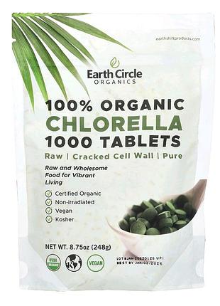 Хлорелла earth circle organics, 100 organic chlorela 1000 таблеток