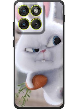 Чехол силиконовый с картинкой на motorola edge 70 (кролик снежок)