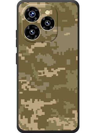 Чехол силиконовый с картинкой на oukitel c50 (патриотический, камуфляж пиксель)