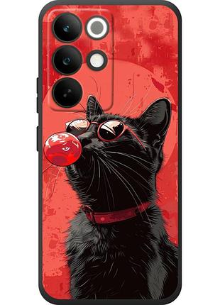 Чехол силиконовый с картинкой на realme c85 pro (стильный котик)