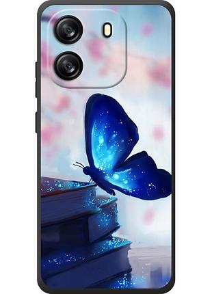 Чехол силиконовый с картинкой на blackview oscal flat 1c (бабочка)