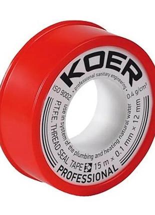 Фум лента для воды koer st-01 15m * 0.1mm * 12mm (kr0119)