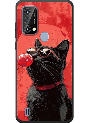 Чохол силіконовий з картинкою на blackview a50 (стильний котик)