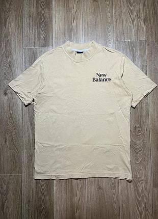 Футболка new balance бежева оверсайз s-m