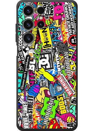 Чехол силиконовый с картинкой на oukitel c1 pro (цветные наклейки)
