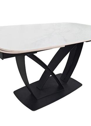 Стол tyler ceramic 160(240)*90 белый мат/черный