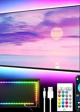 Адаптивная led лента goyent для телевизора 45-75 дюймов, с функцией bluetooth. rgb. 5м