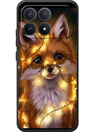 Чехол силиконовый с картинкой на xiaomi poco f8 pro (новогодний, лисичка)