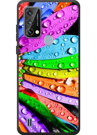 Чохол силіконовий з картинкою на blackview a50 (кольорові листки)