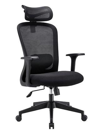 Кресло поворотное jacob черная ткань/черный каркас