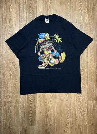 Футболка fruit of the loom з яскравим принтом xl чорна
