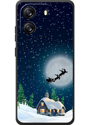 Чехол силиконовый с картинкой на blackview oscal flat 1c (новогодний)