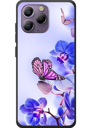 Чохол силіконовий з картинкою на blackview a96 (квітка, метелик на орхідеї)