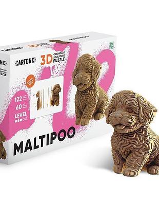 3d пазл картонный cartonic щенок мальтипу 122 детали