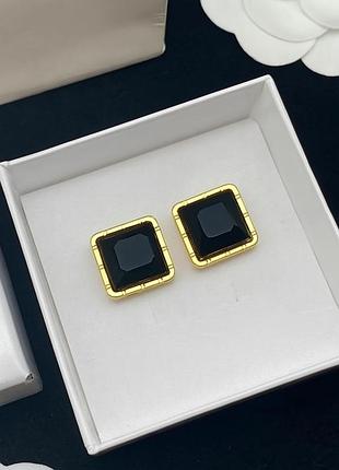 Сережки версаче square crystal люкс якість