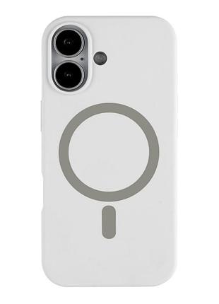 Чехол накладка glow silicone case with magsafe для apple iphone 17 панель-накладка для телефона магнитая зарядка white
