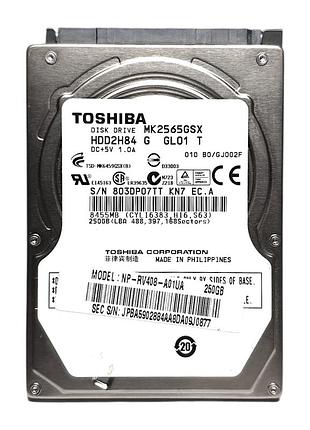 Жорсткий диск hdd 250gb 5400rpm 8mb sata ii 2.5 toshiba mk2565gsx