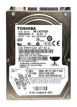 Жорсткий диск hdd 160gb 5400rpm 8mb sata ii 2.5 toshiba mk1637gsx
