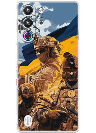 Чехол силиконовый с картинкой на zte nubia redmagic 10 pro (патриотический, воины всу)