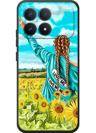 Чехол силиконовый с картинкой на xiaomi poco f8 pro (патриотический, девушка украинка)