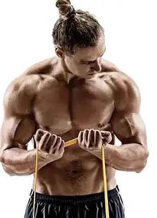 Резиновая петля для фитнеса 6,4 мм (2–8 кг) синяя – эспандер для растяжки, реабилитации и легких тренировок