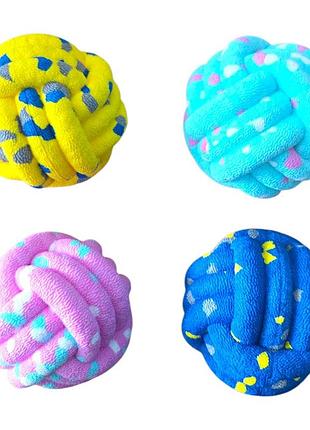 Сверхпрочная игрушка для собак мяч - узел - плавающая, прыгущая, антивандальная 12 см