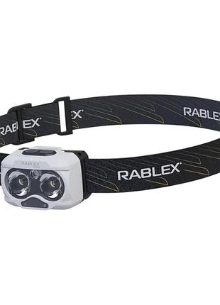 Фонарь налобный rablex rb983 - 2 xpg led, три режима свеча, зарядка type-c, серый-черный