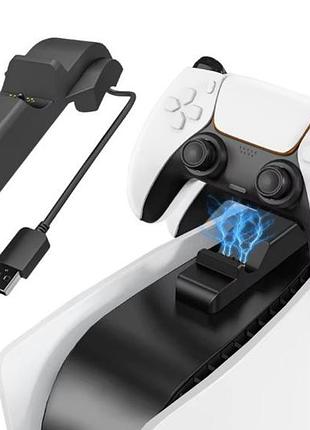Зарядна станція (док-станція) для двох геймпадів ps5 dualsense fast charging, біла