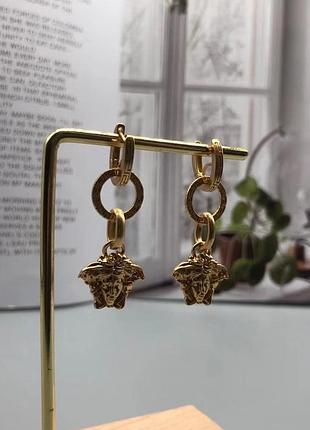 Серьги версаче medusa chain