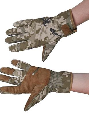 Зимові рукавиці піксель softshell 3