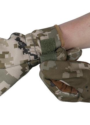 Зимові рукавиці піксель softshell 6