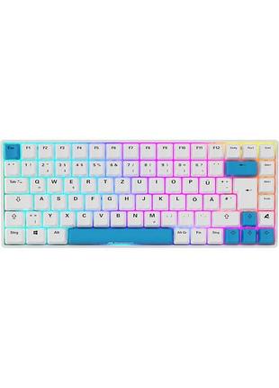Sharkoon skiller sgk50 s3 pbt, белый, игровая клавиатура rgb, gateron g pro 3.0, желтый, раскладка 75 %