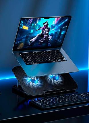 Підставка з охолодженням для ноутбука hoco ga4 jade laptop cooling stand 12-17 дюймів, rgb, 7 режимів, 2 кулера