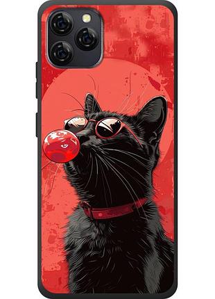 Чохол силіконовий з картинкою на blackview a95 (стильний котик)