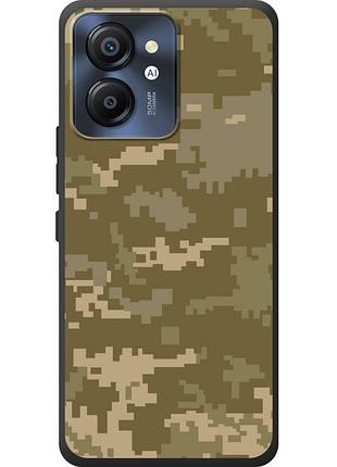 Чехол силиконовый с картинкой на blackview color 8 (патриотический, камуфляж пиксель)